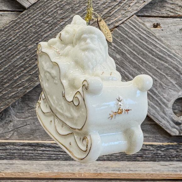 St. Nicholas Square, Santa’s Sleigh and Toys Porcelain Ornament, Original Box - Picture 7 of 9